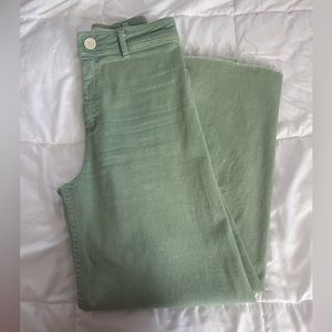 Zara - ZW marine straught high rise jeans in green.